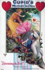 VALENTINE'S DAY - Cupid's Military Tactics Postcard - 1912 picture