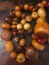 (B)  Antique Phenolic Faturan Bakelite Amber Beads African Trade Mauritania picture