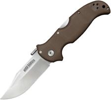 Cold Steel Bush Ranger Pocket Knife Plain edge Clip Point Brown GRN Handle 31A picture