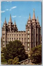 Postcard Salt Lake City Utah Ut Mormon Temple Square Chrome Vintage picture