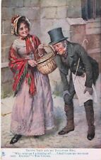 Tucks Oilette Charles Dickens Trotty Veck & Meg Artist Harold Copping Postcard picture