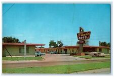 c1950's El Rancho Motel Cars Roadside Okmulgee Oklahoma OK Vintage Postcard picture