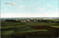 VINTAGE POSTCARD PANORAMIC AERIAL VIEW OF THE TOWN OF WATERLOO BELGIUM c. 1910 picture