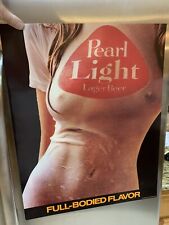 1985 Pearl LIGHT Beer Wet T-Shirt Poster - Original NOS￼ picture