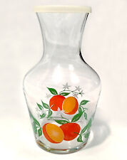 Vintage Orange Juice Carafe Pitcher Glass Jug Mid Century w/ Lid picture