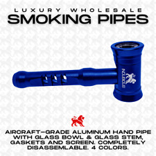 Wholesale Glass Smoking Pipes | Metal Pipe Lot | Blue Hand Pipe Wholesale | 7PCS picture