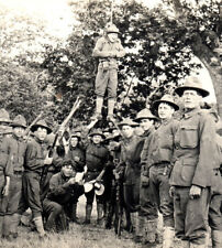 WWI 12th Infantry Red Scare Mock Hanging Army Soldiers Hazing Rppc Postcard picture