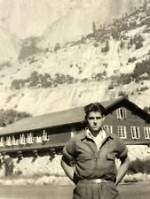 AxC) Found Photo Photograph Handsome Man Guy Mountains Artistic Black & White picture