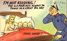 WWII military comic~Marines Do Things In a Big Way~triplet babies HELLO DADDY picture