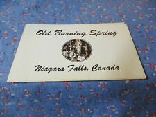 Vintage Folding Postcard Old Burning Spring Niagara Falls Canada  Fact About picture