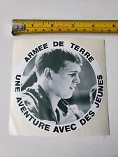 Vintage Sticker Decal France ARMÉE de TERRE UNE AVENTURE AVEC DES JEUNES Army picture
