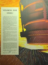 Union Carbide Vitamins For Steel Ferro-Alloys Crucible Vintage Print Ad 1941 picture
