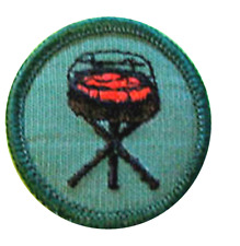 NEW, BACKYARD FUN 1960s Junior Girl Scout Badge, NEW, Weber BBQ picture