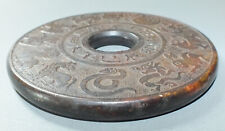 Outstanding Large Jade Disk Zodiac Carving Lucky Charm Thailand picture