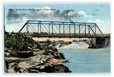 1915 Snake River Bridge Idaho Falls ID Idaho Early Postcard View picture