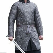 Full Sleeve Chain Mail Shirt Armor 10 mm Flat Riveted with Washer Medieval Armou picture