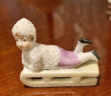 7 Antique German Bisque Porcelain Snow Babies ~ Skaters, Sledders, Seated ~ RARE picture