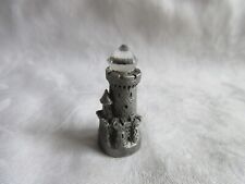VINTAGE 1980'S RAY LAMB CASTLE WITH CRYSTAL MINIATURE PEWTER FIGURINE picture