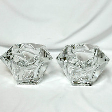 PartyLite PO103 WINDSWEPT 24% Lead Crystal Votive Candle Holder - Set Of 2 picture