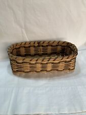Antique Cherokee Indian Woven Basket White Oak Black Walnut Dye 9x5x3”  picture