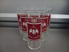 VINTAGE Ron Bacardi Glass Bat Logo Set Of 6 RARE Red Drink Mixed Collector Fancy picture