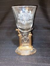 1902 Shriners Masonic Gold Syria Temple Sword Glass Cup San Francisco Pittsburgh picture