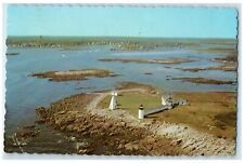 c1960's Air View Of Goat Island Light Cape Porpoise Maine ME Vintage Postcard picture