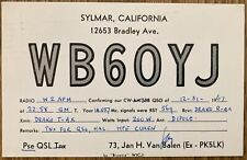 QSL Card -  Sylmar, California USA - WB6OYJ - 1967 - Jan H. Van Balen picture