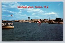 Greetings from AVALON New Jersey NJ Boats Beautiful Lagoon VINTAGE Postcard picture