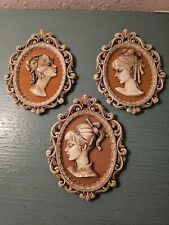 Vintage Set Of (3) Victorian Style Cameo/Ladies Silhouette Wall... picture