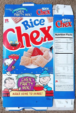 Vintage 1996 RALSTON Flat Cereal Box - RICE CHEX, Peanuts, Charlie Brown, Snoopy picture