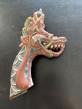 Vintage Hand Carved And Painted Wooden dragon Head  picture