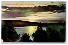 1908 Moonlight on Lake Nipmuc Mendon Massachusetts MA Antique Postcard picture