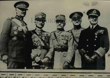 1929 Press Photo Gen. Jacques, Gen. Diaz, Marshal Foch, Pershing and Beatty picture