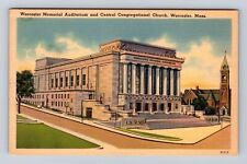 Worcester MA- Massachusetts, Worcester Memorial Auditorium, Vintage Postcard picture