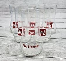 Vintage 7Up The Uncola Upside Down Glass Set of 6 Seven Up Advertisement 5 3/4” picture