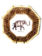 Raymond Waites EMPIRE Elephant Octagonal Plate Rattan Certified International 9