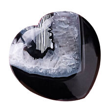 Black Agate Stone Heart Crystals Natural Healing Crystals Heart Love Stone picture