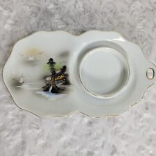 Vintage handpainted Mt. Fuji Snack Plate stamped gold gild picture