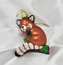 red panda bear ornament Glass picture