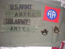 VIETNAM ORIGINAL SUBDUED Name/US Army Tapes,RANKS,FRAG PIN,82ND AIRBORNE = 8 PCS picture
