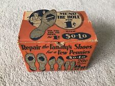 Vintage SO-LO WORKS Shoe Repair Kit Partially Filled Container in Original Box picture