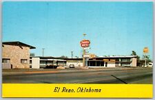 Vtg El Reno Oklahoma OK Ponderosa Motel Restaurant Route 66 1960s View Postcard picture