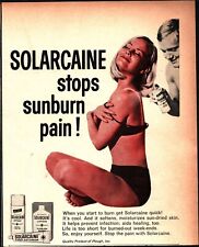 1969 Vintage Print Ad Solarcaine Stops Sunburn Pain Bikini Spray First Aid Cream picture