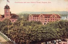 Eugene OR Oregon Lane County Courthouse Osborne Hotel c1917 Vtg Postcard A51 picture