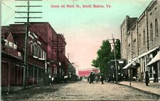 Scene on Main St. South Boston VA - Dirt Street View 1909 DB Postcard T18 picture