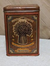 Vintage Golden Harvest Flour Collectible Tin, Burnt Orange Color, 9 Inch Tall picture