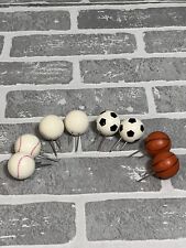 Sports Ball Corn On The Cob Handles Plastic And Steel Lot Of 4 Pair picture