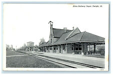 c1920s Alton Railway Depot Dwight Illinois IL Unposted Vintage Postcard picture