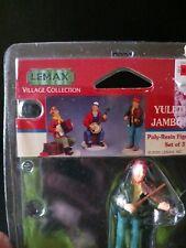 ⭐️ Retired Lemax 2000 Yuletide Jamboree Set Of 3 Village Collection 02412 picture